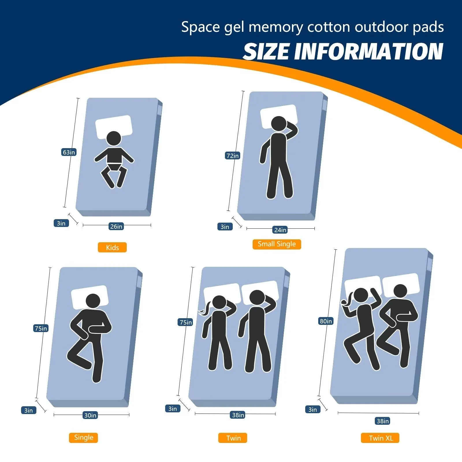 CYMULA Memory Foam Camping Mattress Pad for Camping