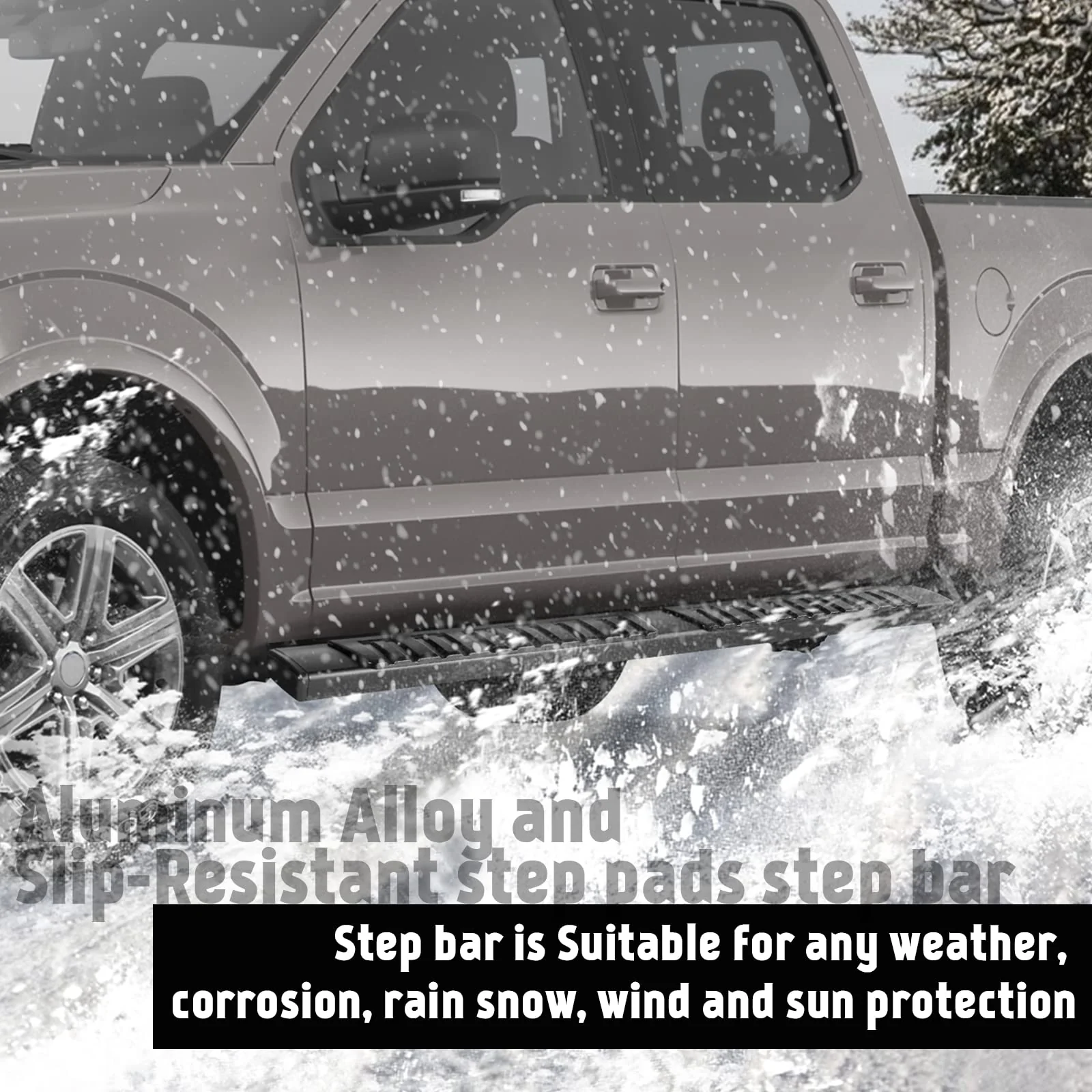 PZ 6 Running Boards. Black Aluminum Alloy Side Steps Nerf Bars